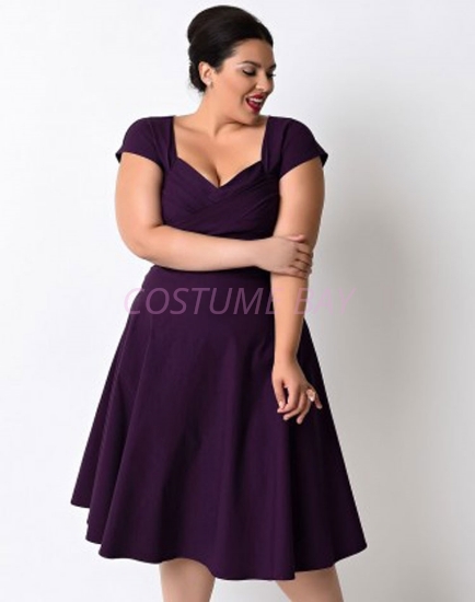 plus size purple cocktail dress