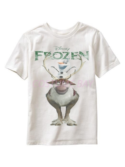 Picture of Kids Short Sleeves Frozen Sven T Shirt White