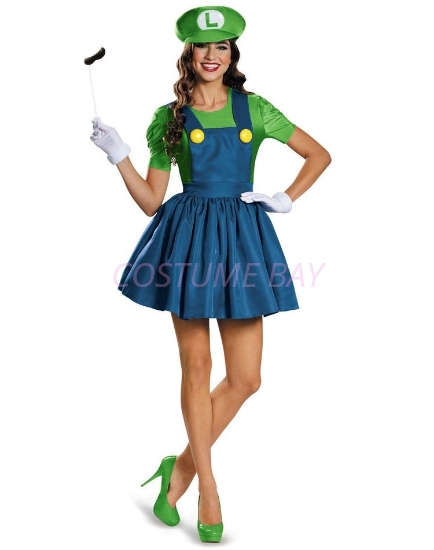 Picture of Super Mario Brothers Plumber Mushroom Nintendo Costume - Luigi