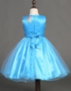 Picture of Girls Floral Formal Wedding Bridesmaids Flower Dress - Blue