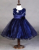 Picture of Girls Floral Formal Wedding Bridesmaids Flower Dress  -Navy Blue