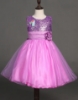 Picture of Girls Floral Formal Wedding Bridesmaids Flower Dress  -Purple