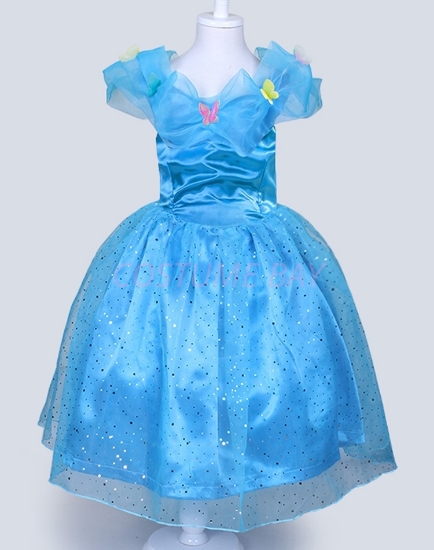 Picture of Girls Cinderella Fancy Princess Dress -Blue