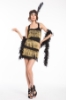 Picture of 1920's Charleston Flapper Dress Back Bow - Black/Gold