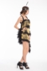 Picture of 1920's Charleston Flapper Dress Back Bow - Black/Gold