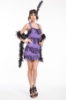 Picture of 1920's Charleston Flapper Dress Back Bow - Black/Purple