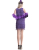 Picture of 1920's Charleston Flapper Dress Two Shoulders - Purple