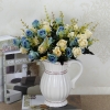 Picture of Bouquet 12 Heads 6 Branches Artificial Silk Roses - Blue