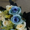 Picture of Bouquet 12 Heads 6 Branches Artificial Silk Roses - Blue