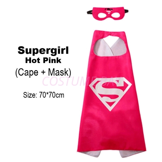 Picture of Kids Superhero Cape &  Mask Set - Supergirl Hot Pink