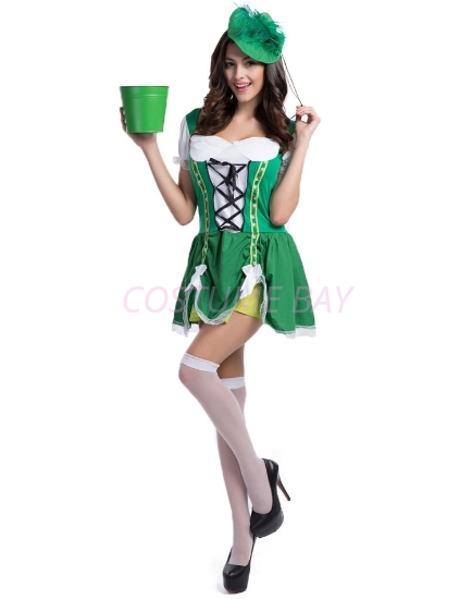 Picture of St Patricks Day Ladies Oktoberfest Irish Beer Maid Green Dress Costume