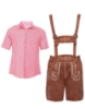 Picture of Bavarian Guy Mens Faux Suede Lederhosen Costume Brown