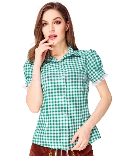 Picture of Ladies Oktoberfest Bavarian Beer Maid Shirt - Green