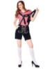 Picture of Ladies Oktoberfest Bavarian Beer Maid Costume Set - Red Shirt + Black Short