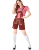 Picture of Ladies Oktoberfest Bavarian Beer Maid Costume Set - Red Shirt + Brown Short