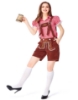 Picture of Ladies Oktoberfest Bavarian Beer Maid Costume Set - Red Shirt + Brown Short