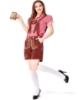 Picture of Ladies Oktoberfest Bavarian Beer Maid Costume Set - Red Shirt + Brown Short