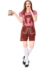 Picture of Ladies Oktoberfest Bavarian Beer Maid Costume Set - Red Shirt + Brown Short