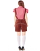 Picture of Ladies Oktoberfest Bavarian Beer Maid Costume Set - Red Shirt + Brown Short