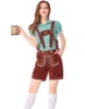 Picture of Ladies Oktoberfest Bavarian Beer Maid Costume Set - Green Shirt + Brown Short