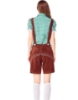 Picture of Ladies Oktoberfest Bavarian Beer Maid Costume Set - Green Shirt + Brown Short