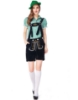 Picture of Ladies Oktoberfest Bavarian Beer Maid Costume Set - Green Shirt + Black Short