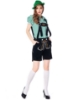 Picture of Ladies Oktoberfest Bavarian Beer Maid Costume Set - Green Shirt + Black Short