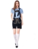 Picture of Ladies Oktoberfest Bavarian Beer Maid Costume Set - Blue Shirt + Black Short