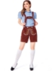 Picture of Ladies Oktoberfest Bavarian Beer Maid Costume Set - Blue Shirt + Brown Short