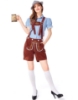 Picture of Ladies Oktoberfest Bavarian Beer Maid Costume Set - Blue Shirt + Brown Short