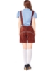 Picture of Ladies Oktoberfest Bavarian Beer Maid Costume Set - Blue Shirt + Brown Short