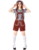 Picture of Ladies Oktoberfest Bavarian Beer Maid Costume Set - Black Shirt + Brown Short