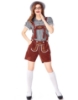 Picture of Ladies Oktoberfest Bavarian Beer Maid Costume Set - Black Shirt + Brown Short