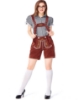 Picture of Ladies Oktoberfest Bavarian Beer Maid Costume Set - Black Shirt + Brown Short