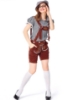 Picture of Ladies Oktoberfest Bavarian Beer Maid Costume Set - Black Shirt + Brown Short