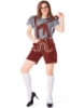 Picture of Ladies Oktoberfest Bavarian Beer Maid Costume Set - Black Shirt + Brown Short