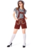 Picture of Ladies Oktoberfest Bavarian Beer Maid Costume Set - Black Shirt + Brown Short