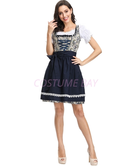 Picture of Ladies Oktoberfest Beer Wench Maid Cotton Print Dress