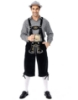 Picture of Bavarian Guy Mens Lederhosen Black Shirt and Shorts