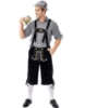 Picture of Bavarian Guy Mens Lederhosen Black Shirt and Shorts