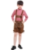 Picture of Boys Lederhosen Oktoberfest Cotton Shirt with Faux Suede Shorts for Book Week