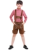 Picture of Boys Lederhosen Oktoberfest Cotton Shirt with Faux Suede Shorts for Book Week