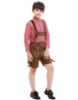 Picture of Boys Lederhosen Oktoberfest Cotton Shirt with Faux Suede Shorts for Book Week