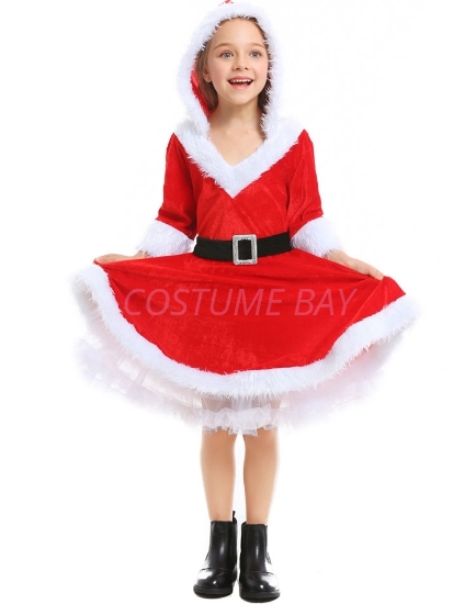 Picture of Little Miss Santa Girls Christmas Costume