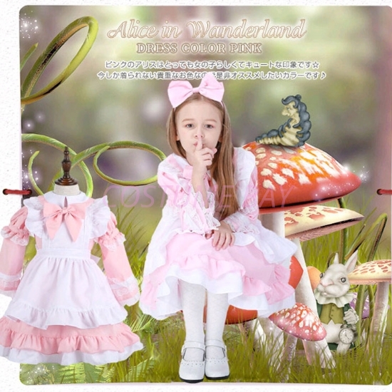 Picture of Girls Alice in Wonderland Book Week Maid Costume - Pink