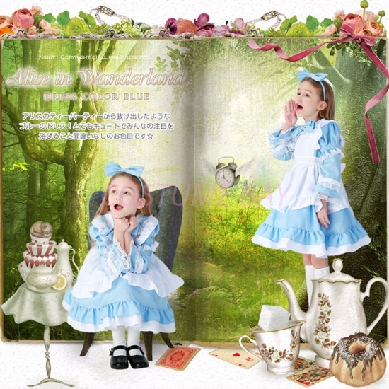 Picture of Girls Alice in Wonderland Book Week Maid Costume - Blue