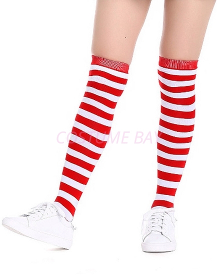 Picture of Christmas Halloween Red and White Striped Stockings