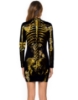 Picture of Womens Halloween Zombie Skeleton Print Dress Costume