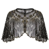 Picture of Vintage Boutique Beaded Sequin Flapper Cape - Black