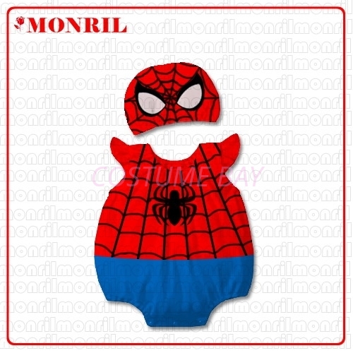Picture of Baby Rompers Onesie Bodysuit with Hat - Spiderman